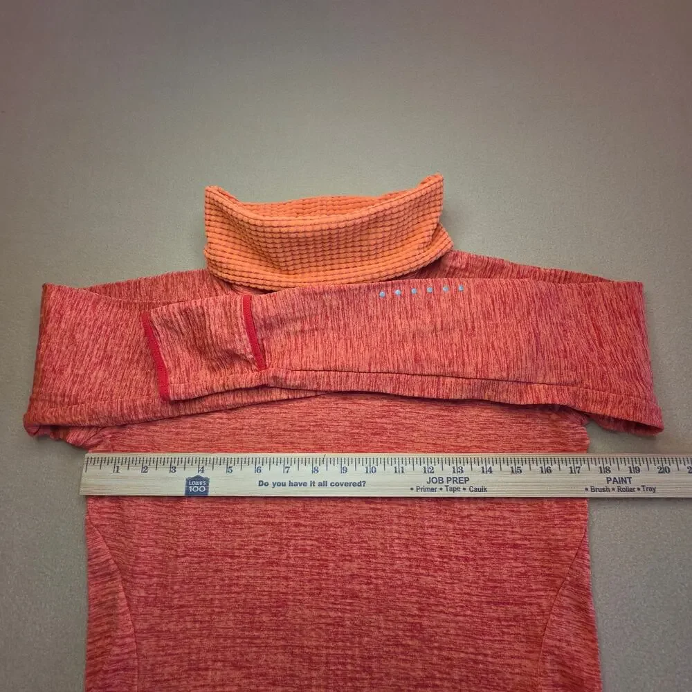 Nike Running Dri-Fit Therma Sphere Element Cowl Neck Pullover Orange Sz Small